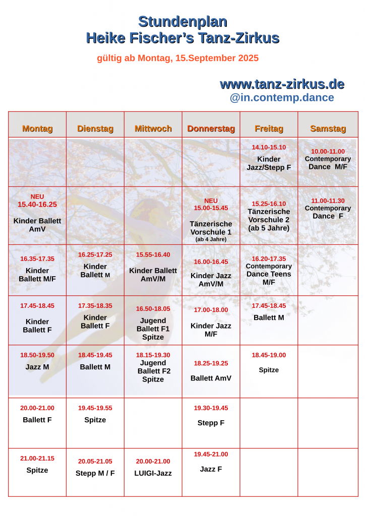 Stundenplan September 2025 3